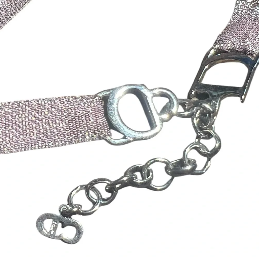 Dior Trotter  Red and Silver Choker